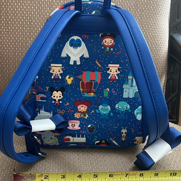Disney Parks Loungefly Chibi character backpack NWOT royal blue multicolor - Picture 6 of 10